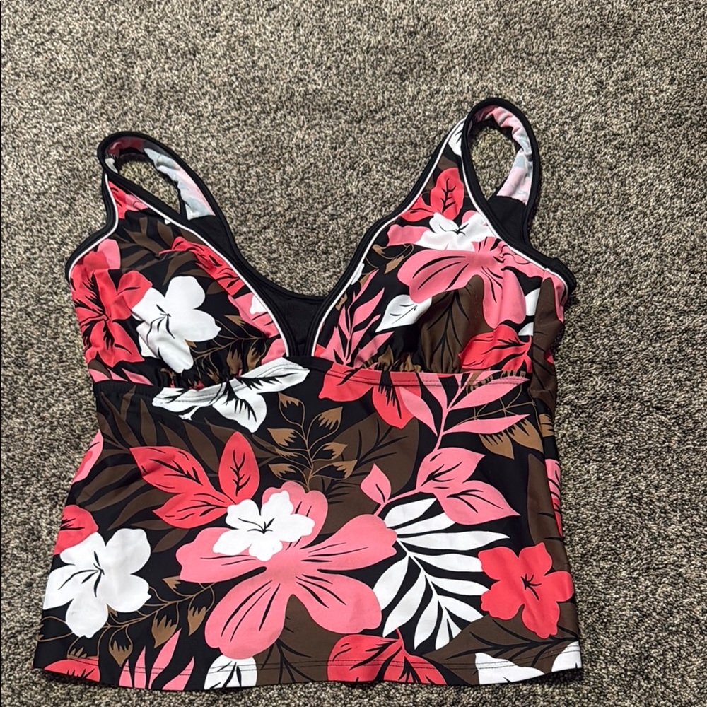 Croft & Barrow Floral Tank Top - Pink, White, Brown